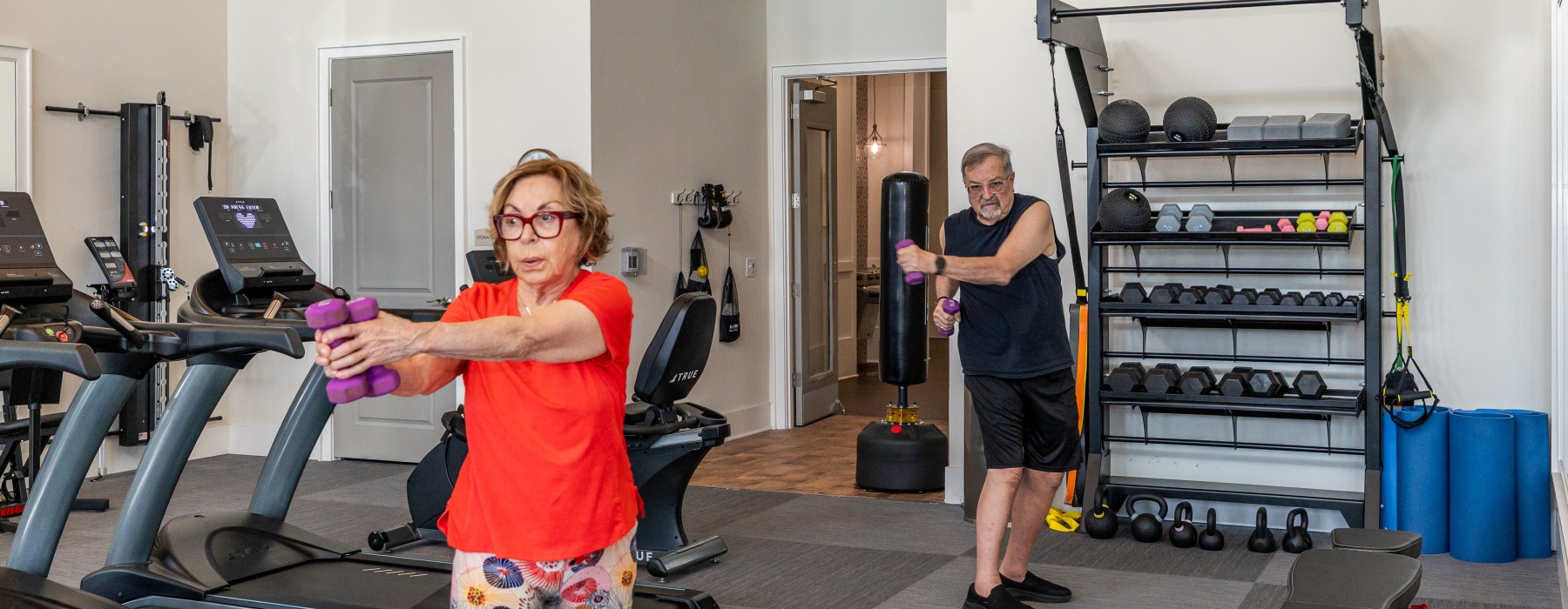 a couple working out