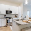 kitchen with large island and seating
