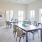 a room with tables and chairs