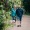 people walking with a dog